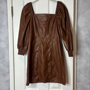 AVEC LES FILLES Faux Leather Mini Dress